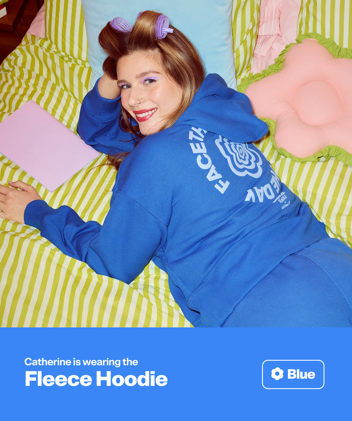 AE x Bubble Fleece Hoodie	- Blue