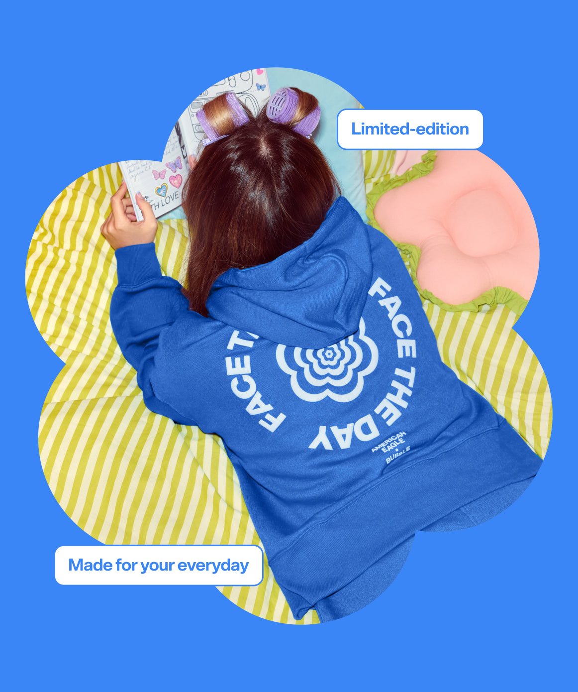 AE x Bubble Fleece Hoodie	- Blue