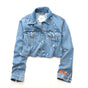 AE x Bubble Embroidered Cropped Denim Jacket
